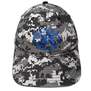 Ivory Baseball Cap Hat Gray Blue OS Digital Camo Krebs Custom Embroidered Logo